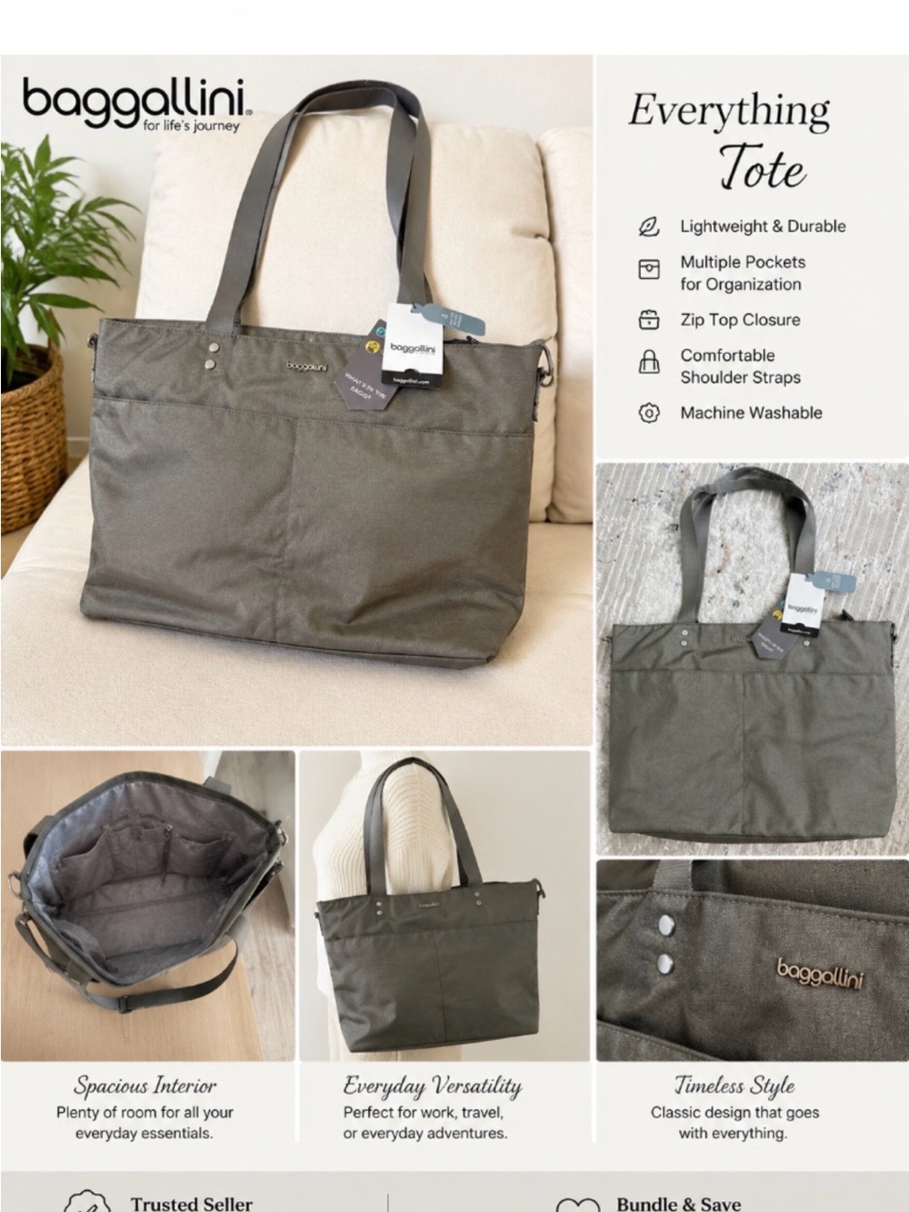 Baggallini Everything Tote in Olive